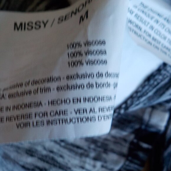 Gloria Vanderbilt Blouse - Medium - Black Grey White - (513) - Picture 6 of 6